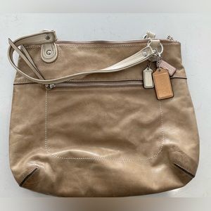 Tan leather Coach purse